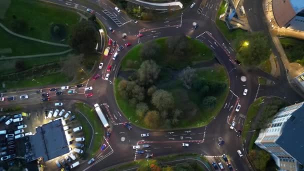 Air View Illuminated Central Hemel Hempstead City England Съемка Сделана — стоковое видео