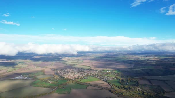 Gyors Mozgó Drámai Felhők Felett Brit Vidéki Táj Bedfordshire Anglia — Stock videók