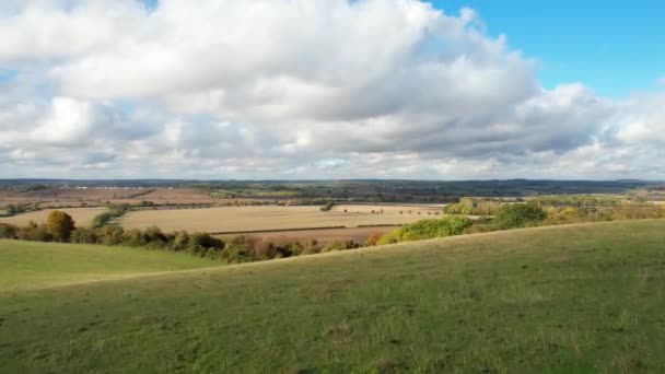 Gyors Mozgó Drámai Felhők Felett Brit Vidéki Táj Bedfordshire Anglia — Stock videók