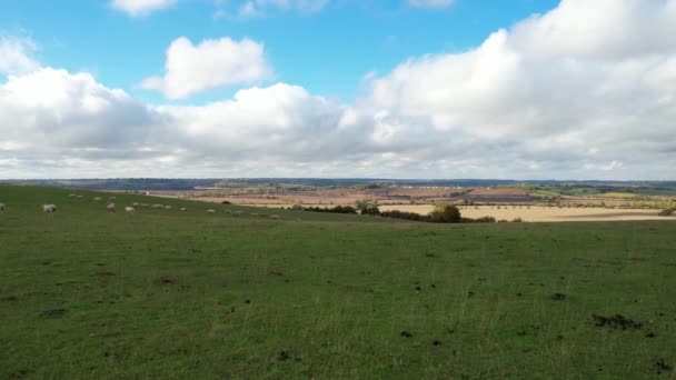 Bedfordshire Ngiltere Kırsal Bölgesi Üzerinde Hızlı Hareketli Dramatik Bulutlar Gökyüzü — Stok video