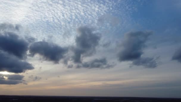 Most Beautiful Sky Dramatical Clouds England Gorgeous Sunset Time — Stock Video