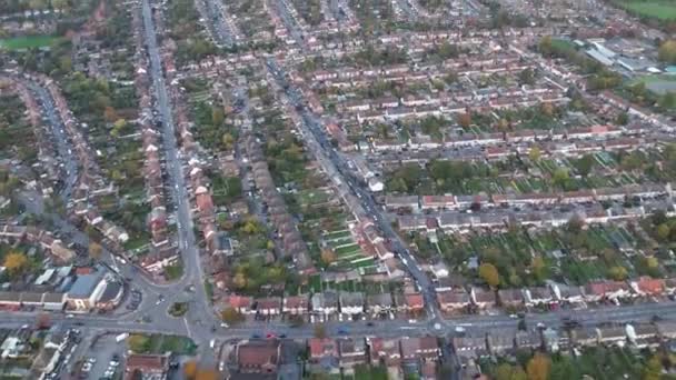 Zeitraffer Ansicht Der Britischen Stadt Aus Der Kamerafahrt Einer Drohne — Stockvideo