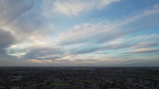 Vue Angle Élevé Ville Britannique Depuis Caméra Drone Haute Altitude — Video