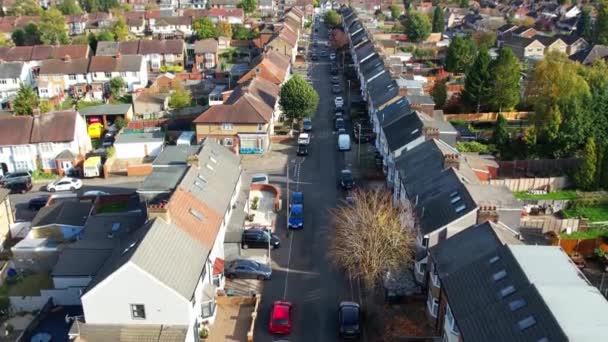 英国Luton镇住宅区的空中景观 — 图库视频影像