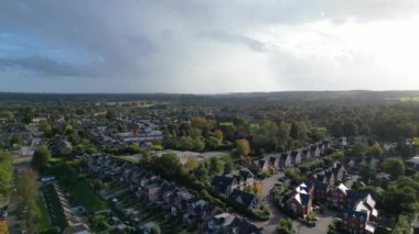 İngiltere 'nin Merkez Hitchin Şehri Büyük Britanya' nın Hava Hızlandırılmış Görüntüsü. 28 Ekim 2023