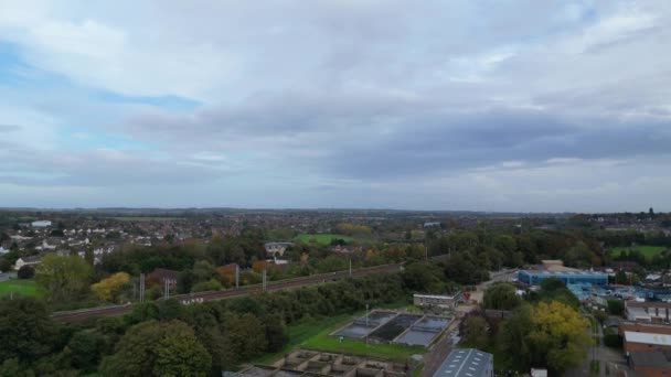 High Angle Footage Central Hitchin City England Wielka Brytania Października — Wideo stockowe