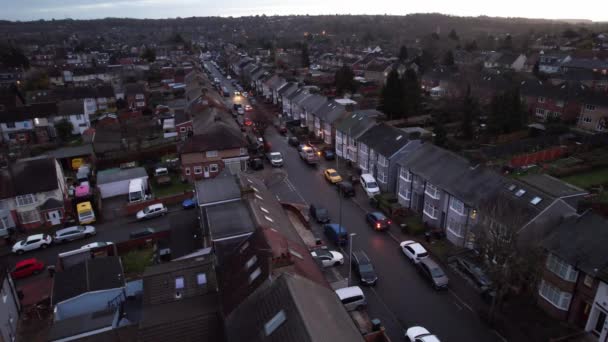 Alto Ángulo Hermoso Metraje Ciudad Británica Durante Mañana Del Amanecer — Vídeos de Stock
