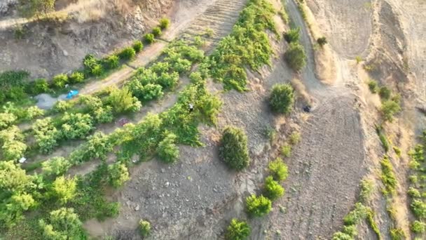 クルディスタン イラクの山と丘の航空写真 2023年8月3日に撮影された中高高度ドローンの映像 — ストック動画