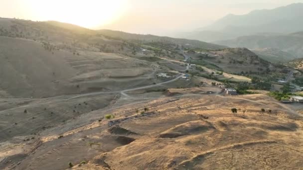 Αεροπλάνα Από Βουνά Και Λόφους Στο Κουρδιστάν Ιράκ Πλάνα Drone — Αρχείο Βίντεο