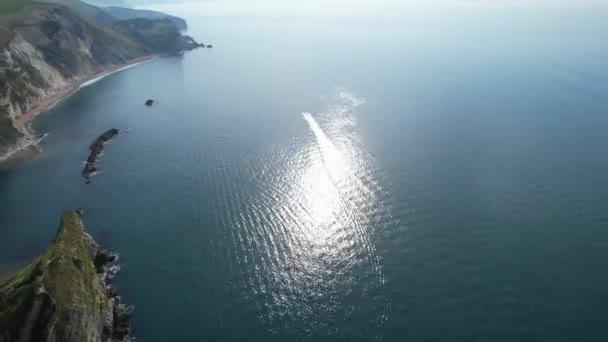 High Angle Time Lapse Filmación Del Océano Británico Inglaterra Reino — Vídeos de Stock
