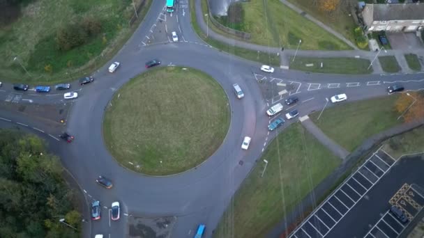 High Angle Footage Road Traffic Houghton Regis Town England Listopadu — Stock video