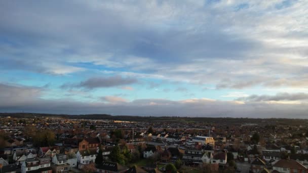 High Angle View Most Beautiful Dramatical Clouds Luton City England — Stock Video