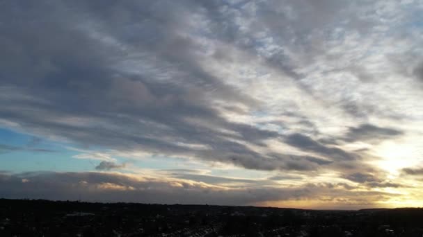 High Angle View Most Beautiful Dramatical Clouds Luton City Αγγλία — Αρχείο Βίντεο