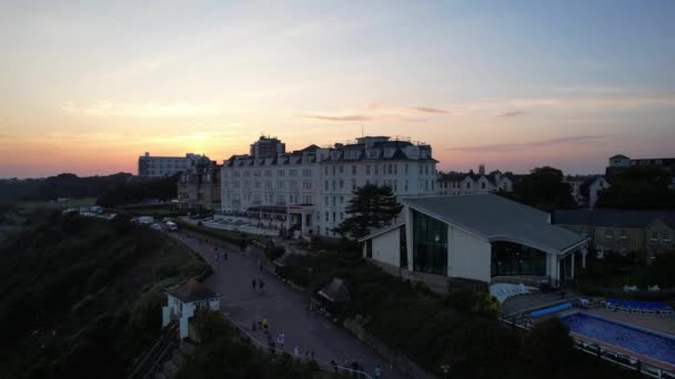 Aerial Time Lapse Filmagem Atração Turística Britânica Bournemouth Beach Vista — Vídeo de Stock
