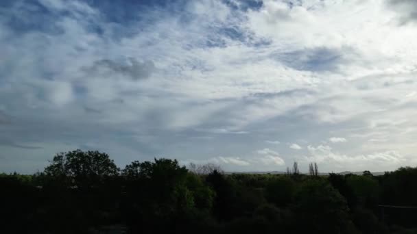 Aerial Time Lapse Recorage British Countryside Village Landscape Bedfordshire Anglia — Wideo stockowe