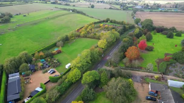 Aerial Time Lapse Footage British Countryside Village Landscape Bedfordshire Inglaterra — Vídeo de Stock