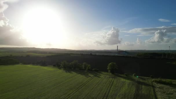 Aerial Time Lapse Footage British Countryside Village Landscape Bedfordshire England — Stock video