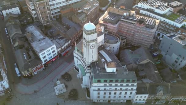 英国中卢顿市的高角度视图 2023年10月23日 — 图库视频影像