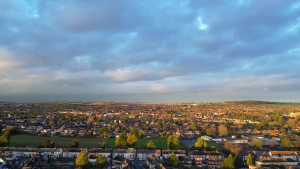 Letecké Záběry Britských Rezidenčních Domů Luton City England Během Chladného — Stock video