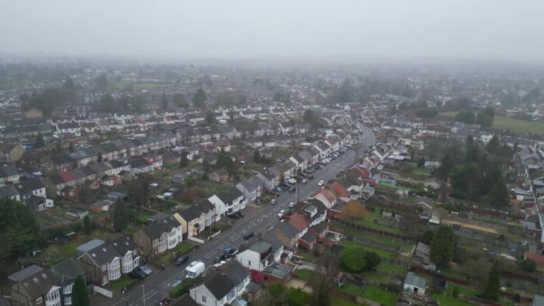High Angle Footage Residential Homes Luton City Inggris Desember 2023 — Stok Video