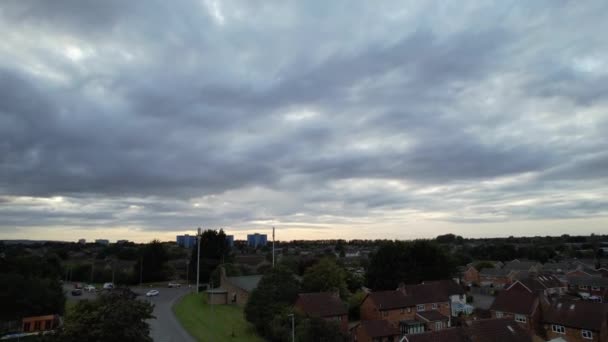 Luchtfoto Van North Luton City England Verenigd Koninkrijk Tijdens Cloudy — Stockvideo