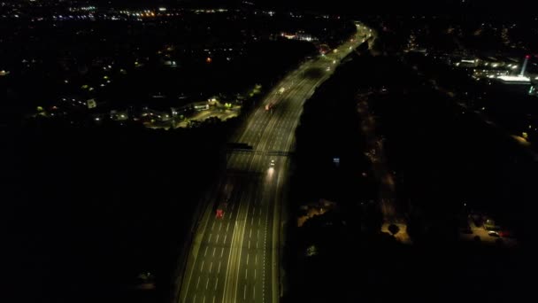 Zeitraffer Aufnahmen Britischer Autobahnen Und Des Verkehrs Der Durch Luton — Stockvideo