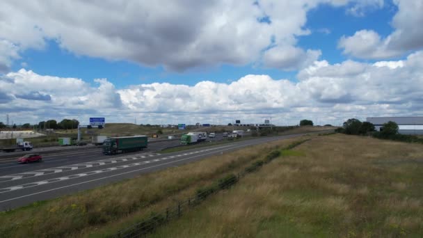Wysoka Kąt Czasu Lapse Nagranie Brytyjskich Autostrad Ruchu Przechodzącego Przez — Wideo stockowe