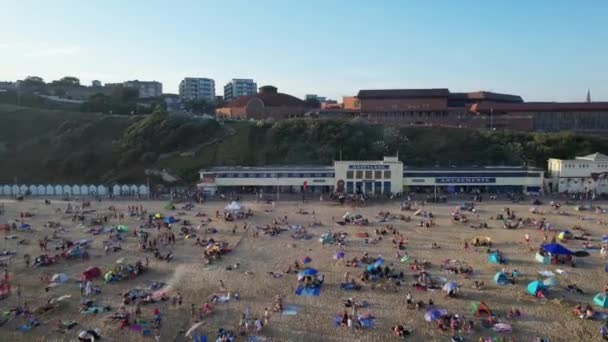High Angle Time Lapse Nagranie Ludzi Bournemouth Beach Anglii — Wideo stockowe