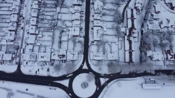 スノーフォール後のルートンシティのタイムラップ空中映像 — ストック動画