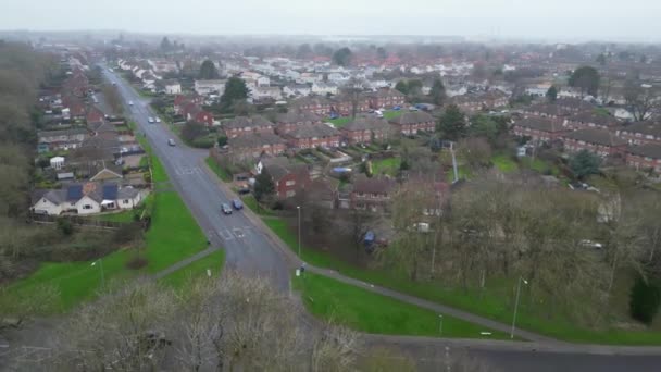 High Angle Footage Central Corby Town England Reino Unido Cold — Vídeos de Stock
