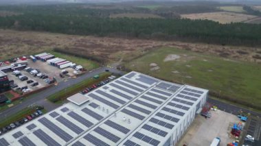 İngiltere 'nin Northamptonshire İlçesindeki Kettering Kasabasının Yüksek Açılı Görüntüleri 11 Ocak 2024 Soğuk, Bulutlu ve Yağmurlu Gününde