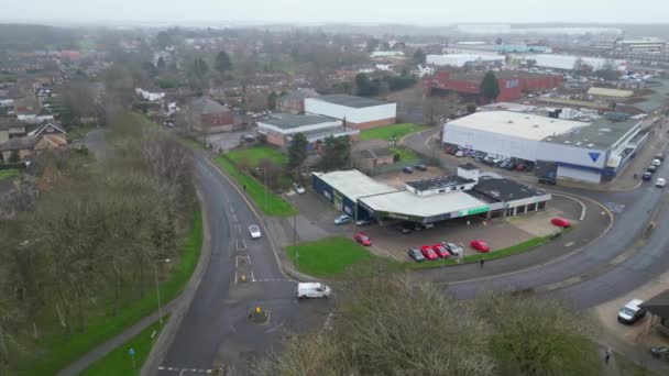 High Angle Footage Central Corby Town England Reino Unido Cold — Vídeo de stock