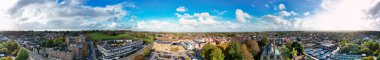 İngiltere 'nin Merkez Hitchin Şehri' nin Hava Panoramik Görünümü