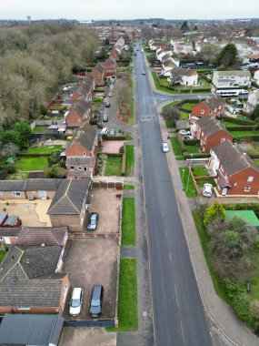 İngiltere 'nin Northamptonshire şehrinin yüksek açılı görüntüsü. 1 Kasım 2023