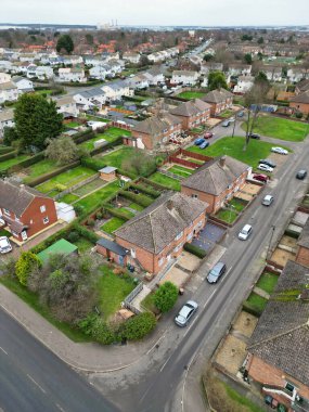 İngiltere 'nin Northamptonshire şehrinin yüksek açılı görüntüsü. 1 Kasım 2023