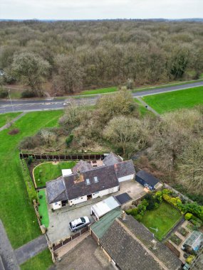 İngiltere 'nin Northamptonshire şehrinin yüksek açılı görüntüsü. 1 Kasım 2023