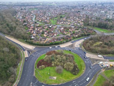 İngiltere 'nin Northamptonshire şehrinin yüksek açılı görüntüsü. 1 Kasım 2023