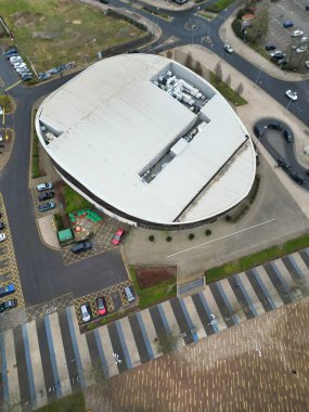 İngiltere 'nin Northamptonshire şehrinin yüksek açılı görüntüsü. 1 Kasım 2023