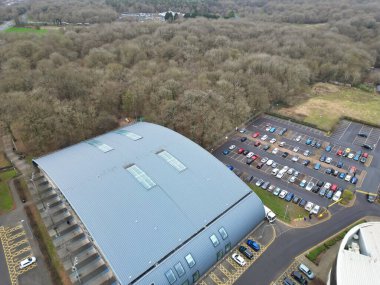 İngiltere 'nin Northamptonshire şehrinin yüksek açılı görüntüsü. 1 Kasım 2023