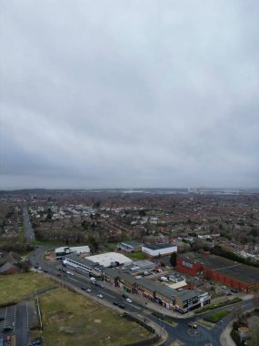 İngiltere 'nin Northamptonshire şehrinin yüksek açılı görüntüsü. 1 Kasım 2023