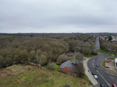 İngiltere 'nin Northamptonshire şehrinin yüksek açılı görüntüsü. 1 Kasım 2023