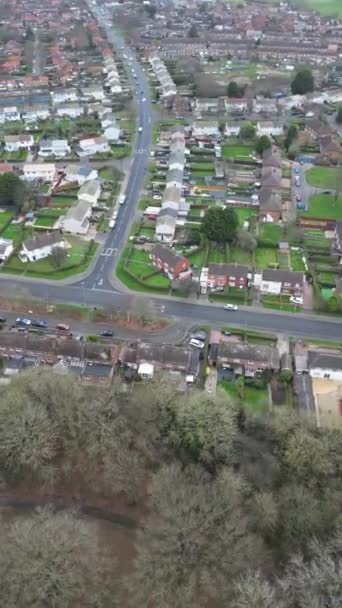 High Angle View Corby Town Northamptonshire England United Kingdom Cold — стоковое видео