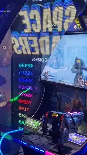 Fun Machines Games Galaxy Plaza Tour Night Which Located Central — Stock video