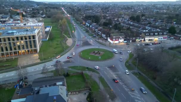 Υψηλή Γωνία Άποψη Του East Luton City Κατά Διάρκεια Sunset — Αρχείο Βίντεο