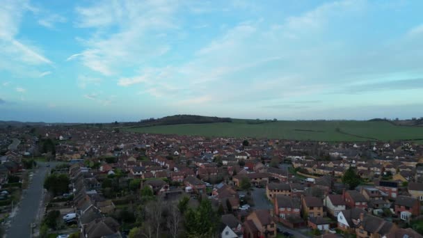 High Angle View East Luton City Durante Pôr Sol Luton — Vídeo de Stock