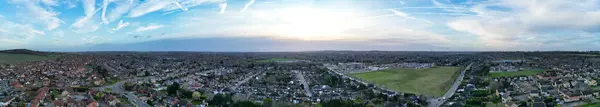 Високий Кут Панорамний Вид Місто Східний Лутон Англії Під Час Ліцензійні Стокові Фото