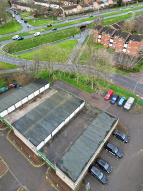 İngiltere Merkez ve Merkez Stevenage Şehri Hava Görüntüsü, 23 Şubat 2024