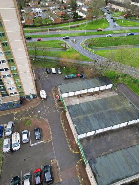 İngiltere Merkez ve Merkez Stevenage Şehri Hava Görüntüsü, 23 Şubat 2024