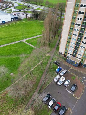 İngiltere Merkez ve Merkez Stevenage Şehri Hava Görüntüsü, 23 Şubat 2024