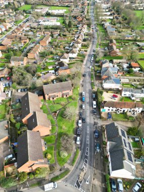 İngiltere Merkez ve Merkez Stevenage Şehri Hava Görüntüsü, 23 Şubat 2024